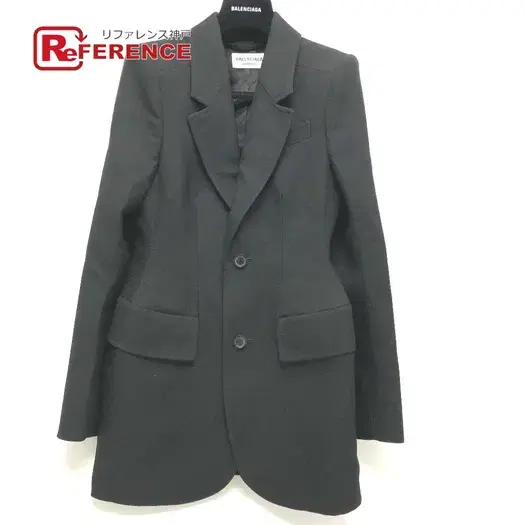 Buy BALENCIAGA 571278 single Black Basic shoulder pads Jacket cotton / wool Black at Sasom – Authentic and Ready to Ship