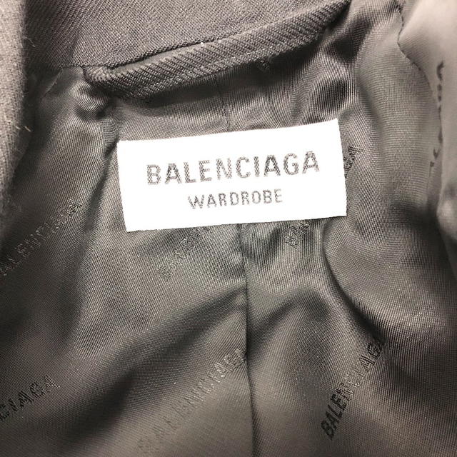 Balenciaga BALENCIAGA 571278 single Black Basic shoulder pads Jacket cotton / wool Black - view 4