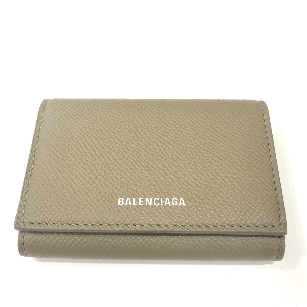 Balenciaga BALENCIAGA 581099 logo Ville Accordion Accessory Card Case Leather BrownBased