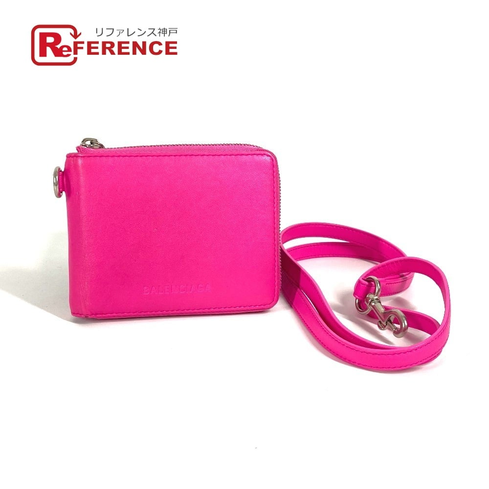 Balenciaga BALENCIAGA 659224 Compact wallet With logo strap Zip Around Folded wallet