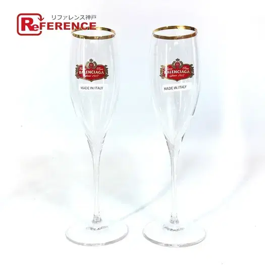 Buy BALENCIAGA 734692 cup interior logo 2 pairs Champagne Glass clear/Red Unused at Sasom – Authentic and Ready to Ship