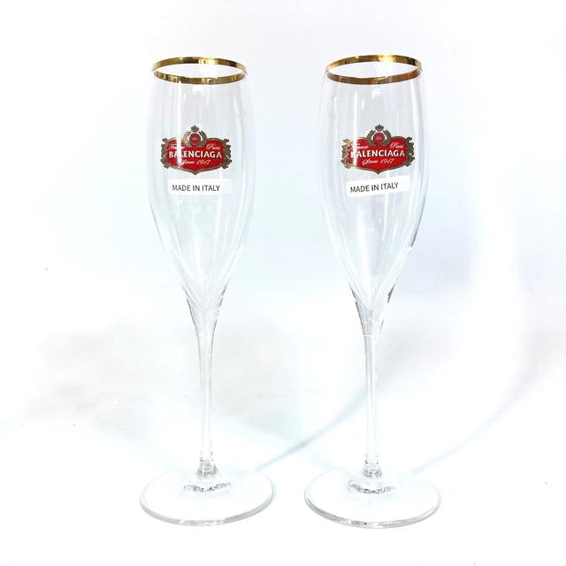 Balenciaga BALENCIAGA 734692 cup interior logo 2 pairs Champagne Glass clear/Red Unused - view 2