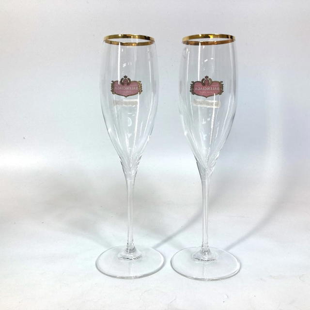 Balenciaga BALENCIAGA 734692 cup interior logo 2 pairs Champagne Glass clear/Red Unused - view 3