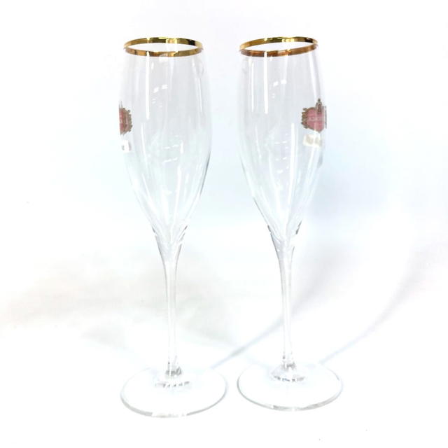 Balenciaga BALENCIAGA 734692 cup interior logo 2 pairs Champagne Glass clear/Red Unused - view 4