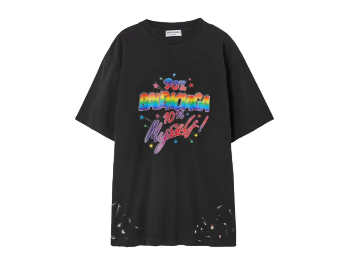 Balenciaga Balenciaga 90/10 Oversized Painted Printed Organic Cotton-Jersey T-Shirt Black
