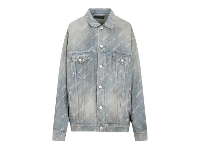 Balenciaga Balenciaga All-Over Logo Jacket In Clear Green - view 1