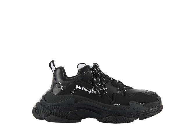 Balenciaga Balenciaga Allover Logo Triple S Sneaker Black White - view 1