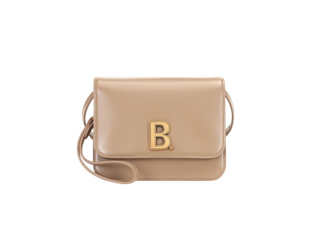 Balenciaga Balenciaga B. Shoulder Bag In Smooth Leather Beige