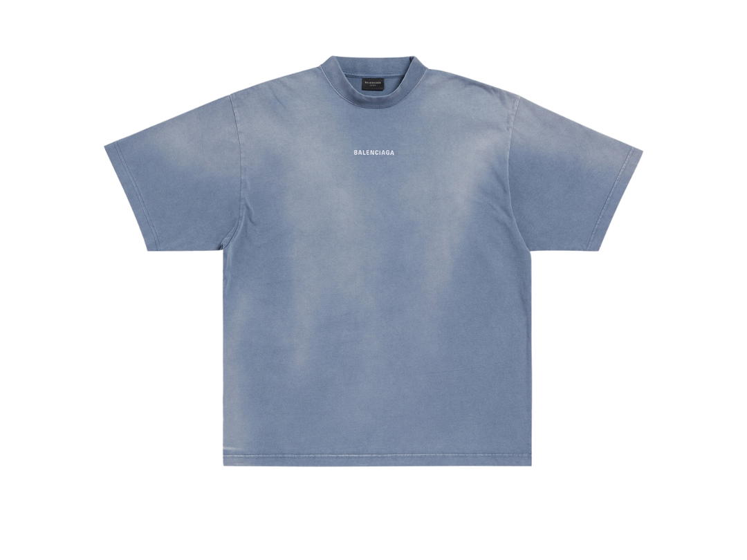 Balenciaga Balenciaga Back T-Shirt Medium Fit In Blue And White Vintage Jersey
