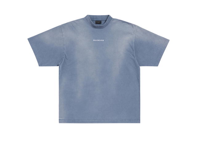 Balenciaga Balenciaga Back T-Shirt Medium Fit In Blue And White Vintage Jersey - view 1