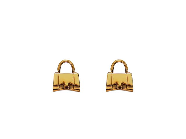 Balenciaga Balenciaga Bag XS Stud Earrings In Antique Gold Bronze And Brass - view 1