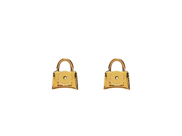 Balenciaga Balenciaga Bag XS Stud Earrings In Antique Gold Bronze And Brass - view 2
