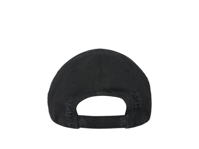 Balenciaga Balenciaga Bal.com Front Piercing Cap In Black And White Cotton Drill - view 2