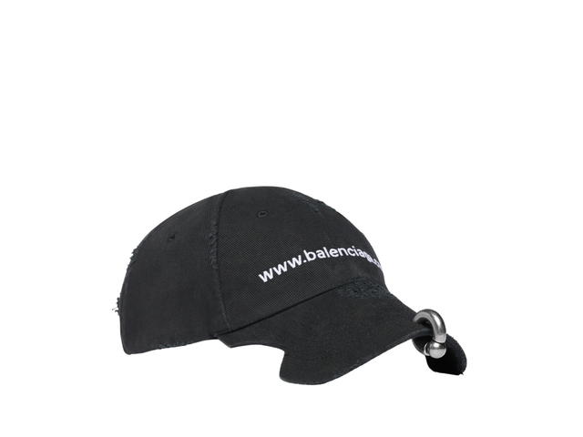 Balenciaga Balenciaga Bal.com Front Piercing Cap In Black And White Cotton Drill - view 3