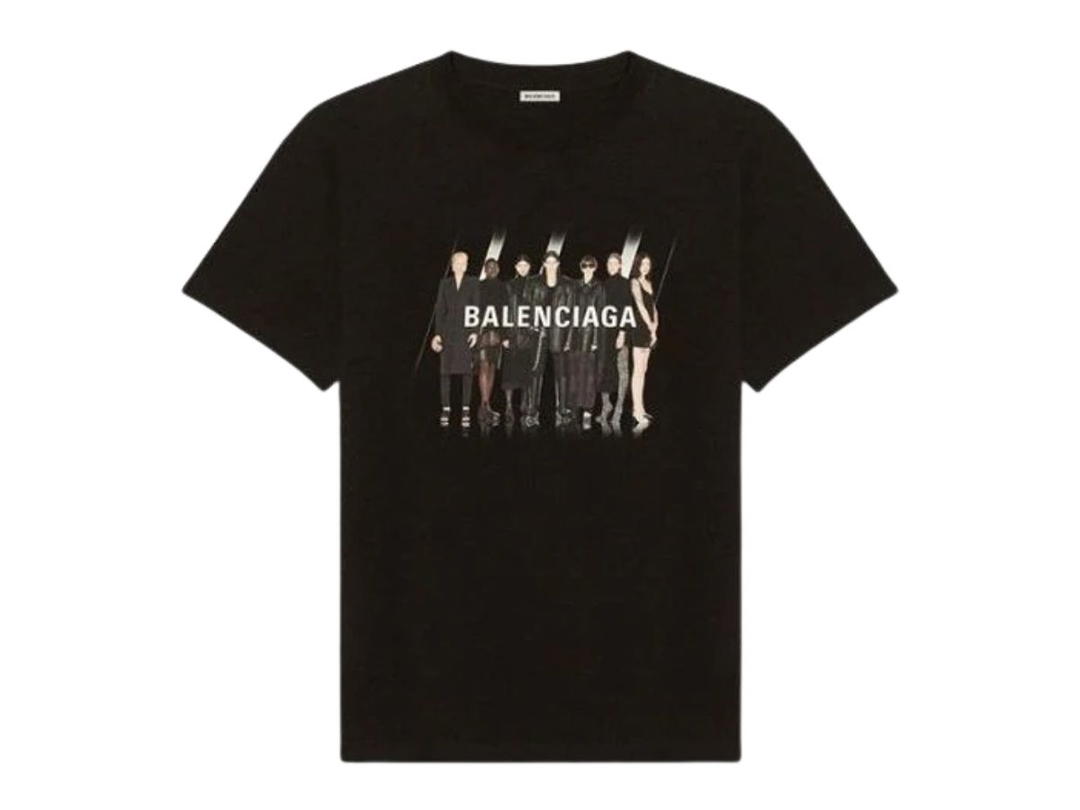 Balenciaga Balenciaga Band Portrait Printing Logo T-shirt Black