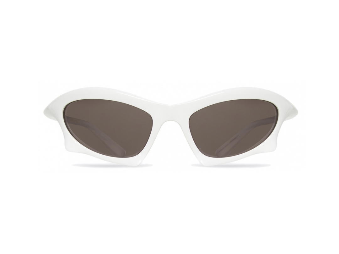 Balenciaga Balenciaga Bat Rectangle Sunglasses BB0229S-004-59 In White Nylon Frame-Logo With Grey Lenses