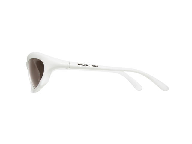 Balenciaga Balenciaga Bat Rectangle Sunglasses BB0229S-004-59 In White Nylon Frame-Logo With Grey Lenses - view 3
