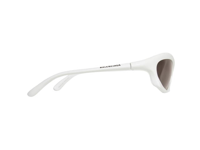 Balenciaga Balenciaga Bat Rectangle Sunglasses BB0229S-004-59 In White Nylon Frame-Logo With Grey Lenses - view 4