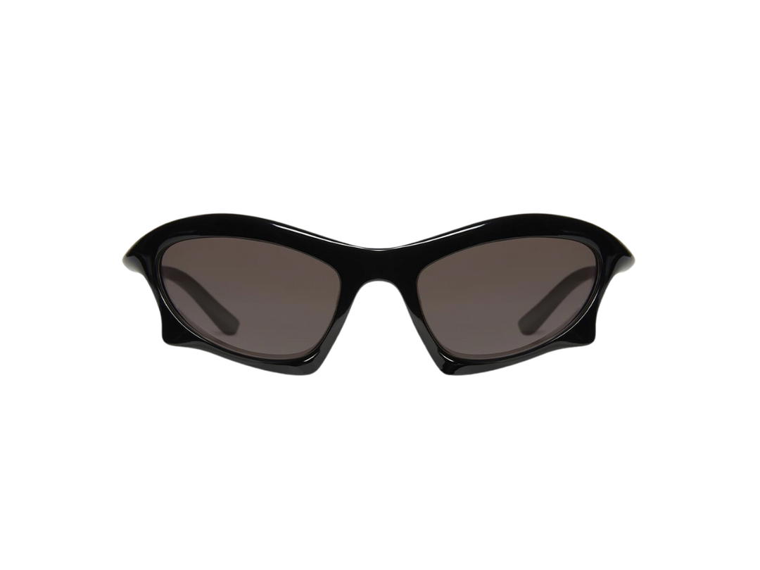 Balenciaga Balenciaga Bat Rectangle Sunglasses In Black Nylon With Grey Lenses