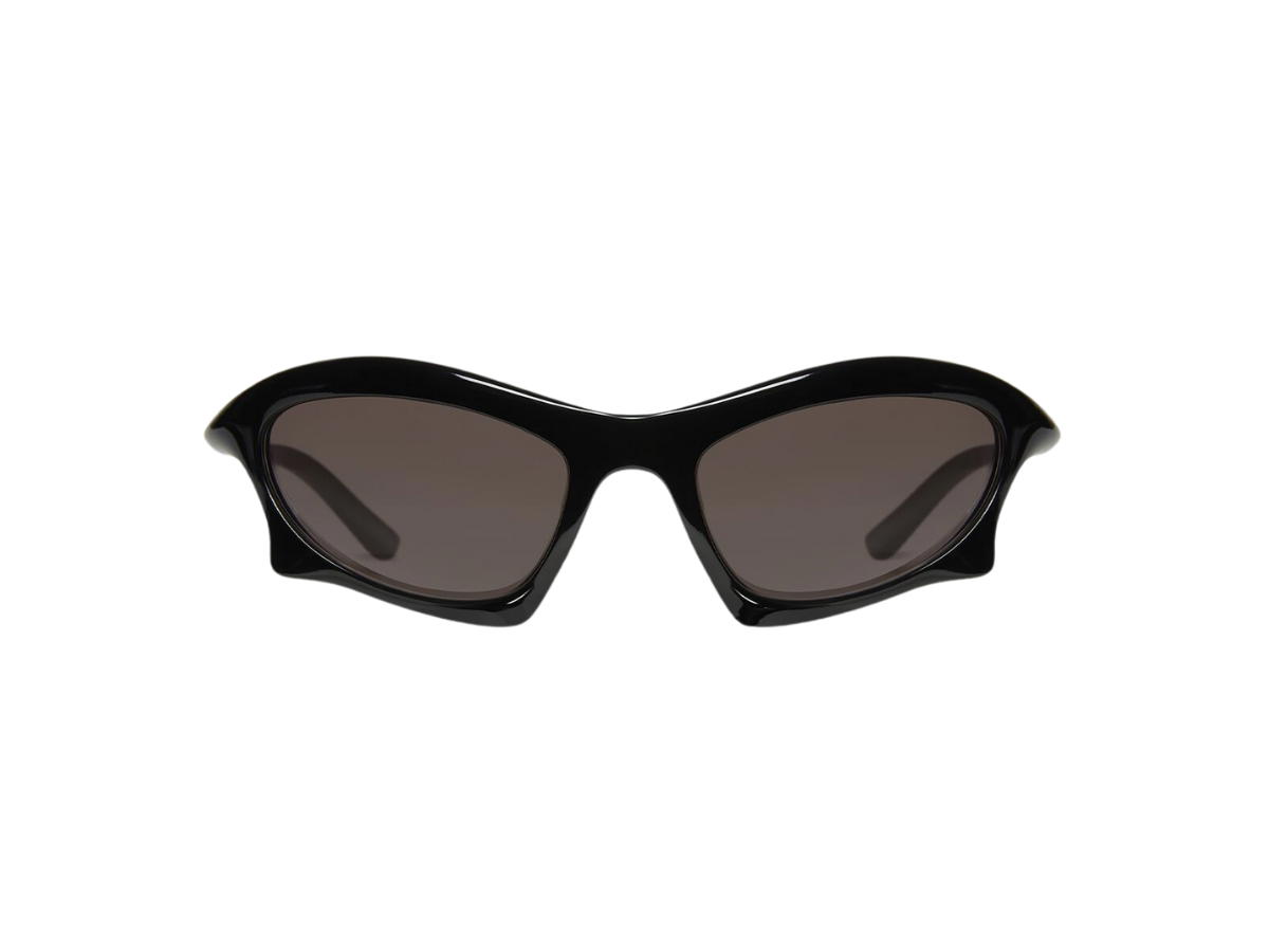 Balenciaga Balenciaga Bat Rectangle Sunglasses In Black Nylon With Grey Lenses