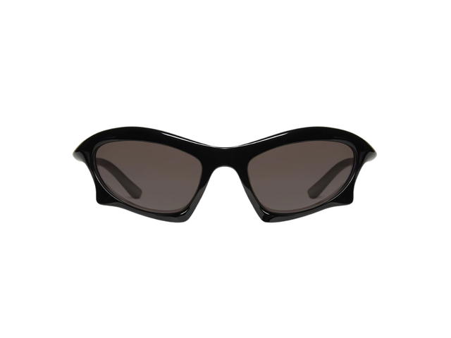 Balenciaga Balenciaga Bat Rectangle Sunglasses In Black Nylon With Grey Lenses - view 1