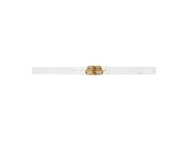Balenciaga Balenciaga BB Belt In White Calfskin And Aged Gold Buckle - view 1