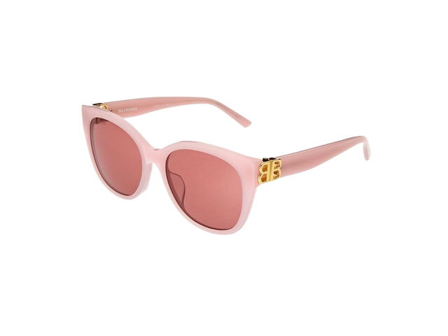 Balenciaga Balenciaga BB Cat Eye Sunglasses In Pink Square With Red Lens - view 1