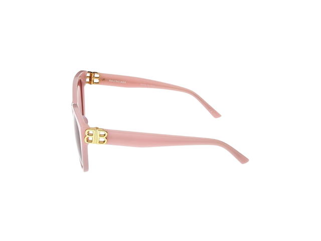 Balenciaga Balenciaga BB Cat Eye Sunglasses In Pink Square With Red Lens - view 2