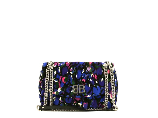 Balenciaga Balenciaga BB Chain In Leather With Silver Hardware Blue Velvet - view 1