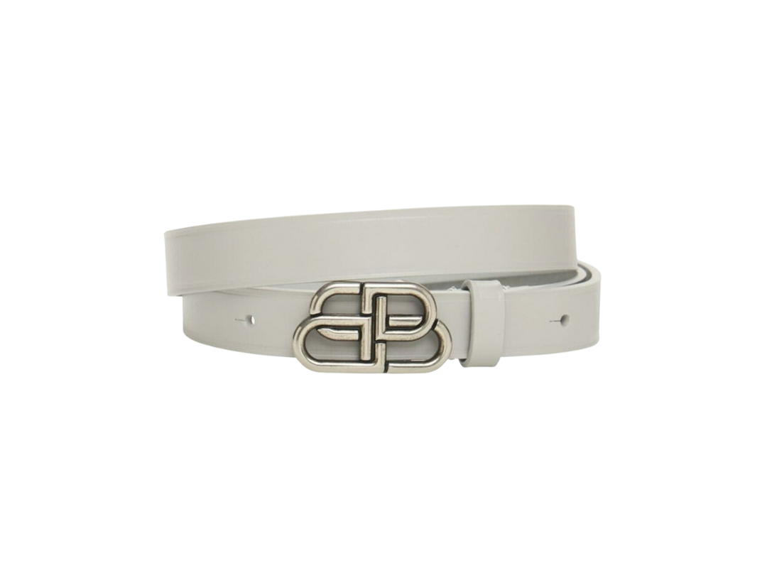 Balenciaga Balenciaga BB Extra Thin Leather Belt In White 20MM