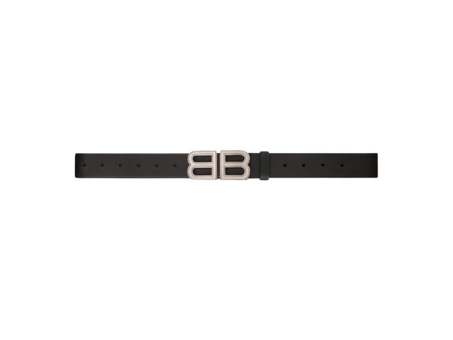 Balenciaga Balenciaga BB Hourglass Large Belt In Black Natural Calfskin With Aged Silver Hardware - view 1
