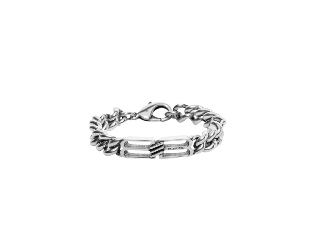 Balenciaga Balenciaga BB Icon Gourmette Bracelet In Antique Silver Brass