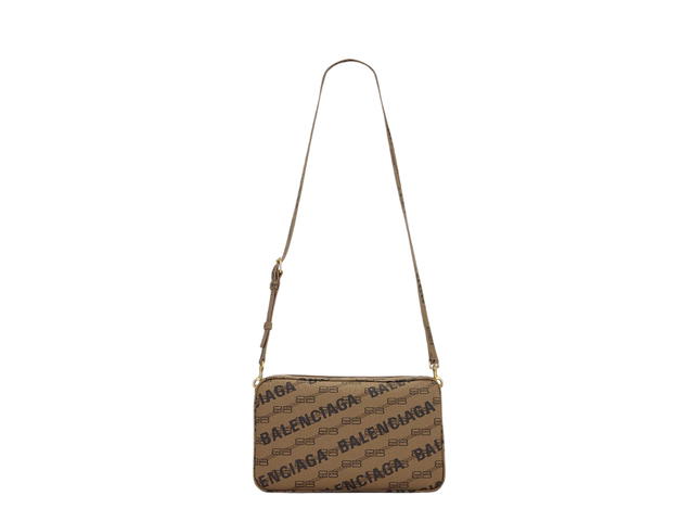 Balenciaga Balenciaga Camera Bag In BB Monogram With Gold Hardware Brown - view 1