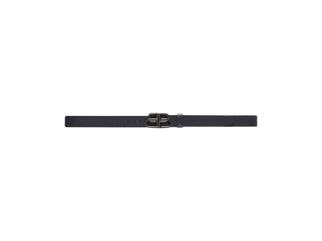 Balenciaga Balenciaga BB Thin Belt In Black Natural Calfskin