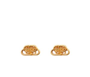 Buy Balenciaga BB XS Stud Earrings In Gold Brass With Aged-Gold Hardware at Sasom – Authentic and Ready to Ship
