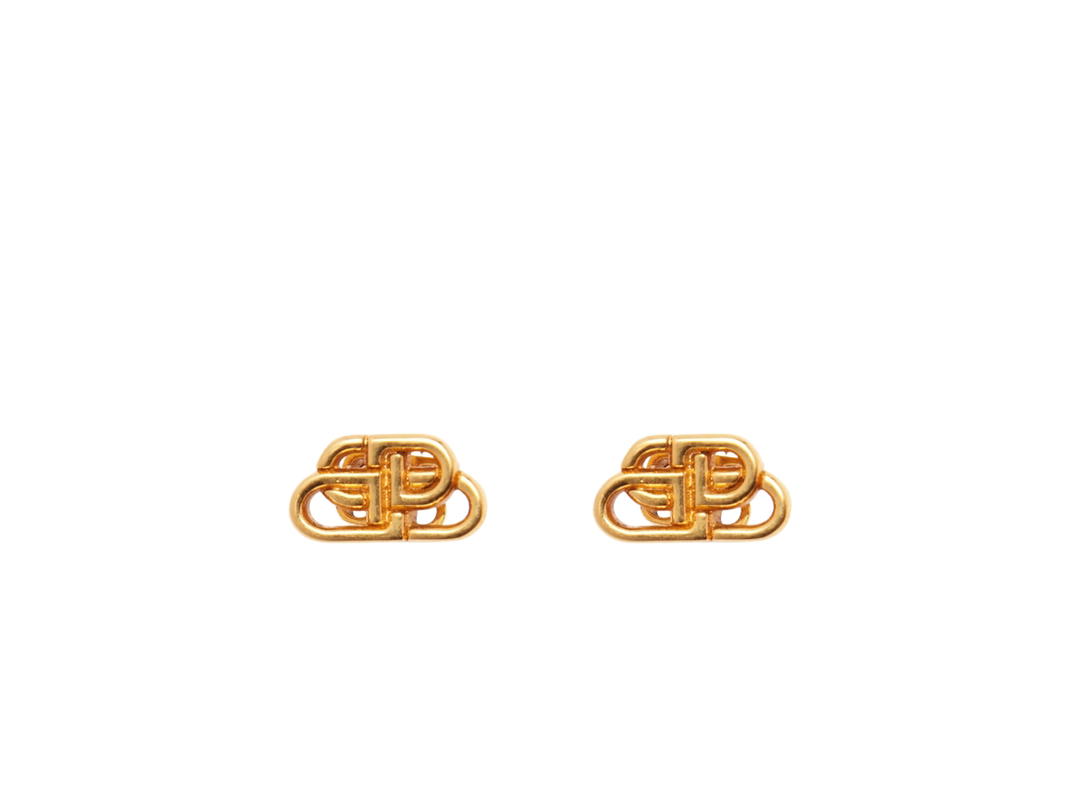 Balenciaga Balenciaga BB XS Stud Earrings In Gold Brass With Aged-Gold Hardware
