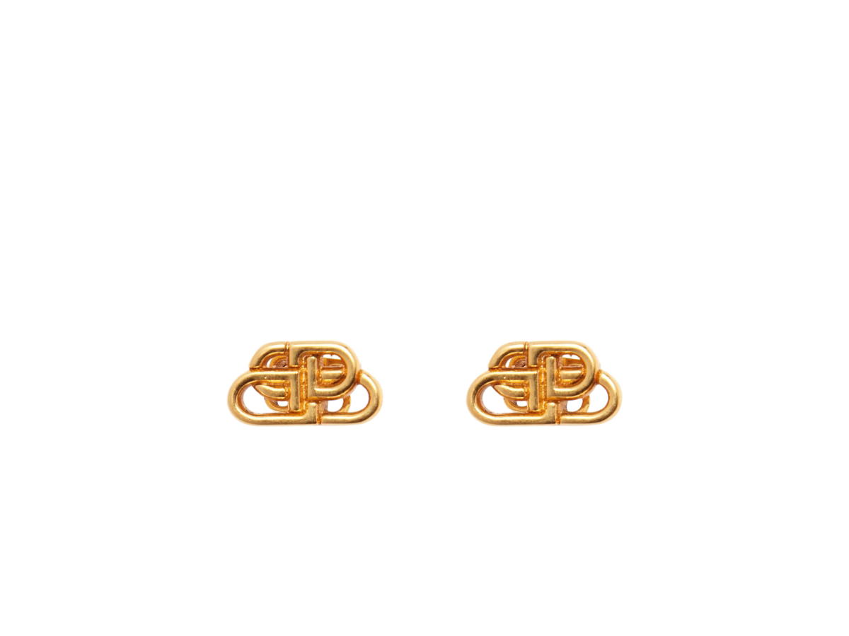 Balenciaga Balenciaga BB XS Stud Earrings In Gold Brass With Aged-Gold Hardware