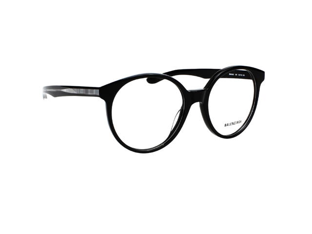 Balenciaga Balenciaga BB0030O-001-52 Sunglasses In Black Acetate Frame With Mirror Lenses - view 3