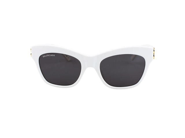 Balenciaga Balenciaga BB0132S-006-53 Sunglasses In White Acetate Frame-Gold BB With Grey Lenses - view 2