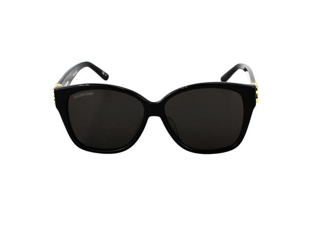 Balenciaga Balenciaga BB0135SA-001-59 Sunglasses In Black Acetate Frame-Gold BB With Grey Lenses - view 2