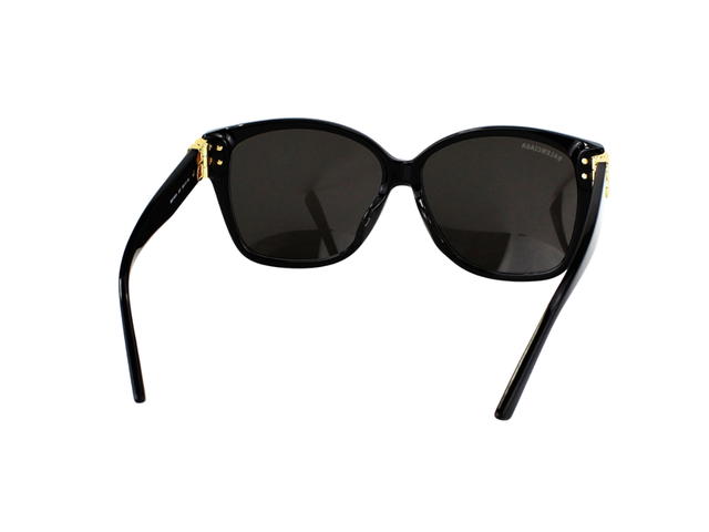 Balenciaga Balenciaga BB0135SA-001-59 Sunglasses In Black Acetate Frame-Gold BB With Grey Lenses - view 4