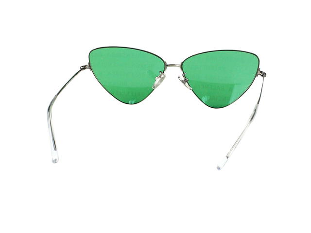 Balenciaga Balenciaga BB0148S-002-64 Sunglasses In Silver Metal Frame-Lettering With Lettering Green Lenses - view 4