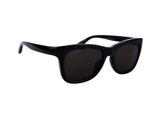 Balenciaga Balenciaga BB0151S-001-55 Sunglasses In Black Acetate Frame With Logo-Grey Lenses - view 3
