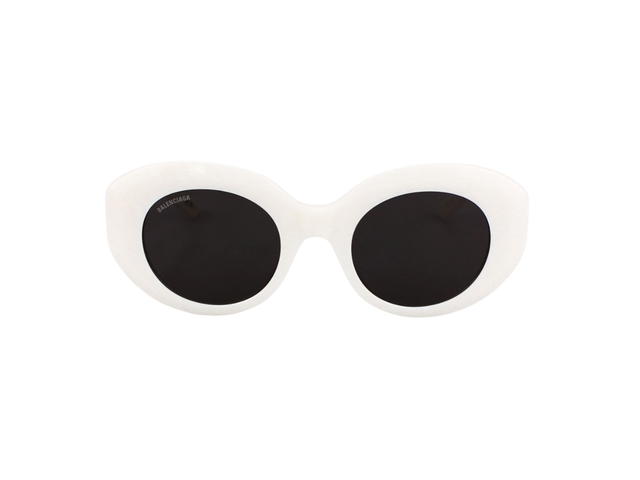 Balenciaga Balenciaga BB0235S-004-52 Sunglasses In White Acetate Frame-Gold BB With Grey Lenses - view 2
