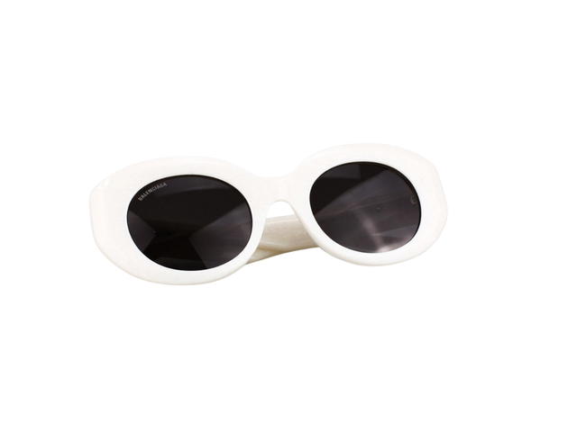 Balenciaga Balenciaga BB0235S-004-52 Sunglasses In White Acetate Frame-Gold BB With Grey Lenses - view 5