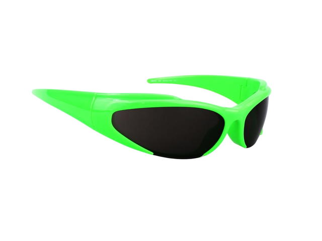 Balenciaga Balenciaga BB0253S-005-80 Sunglasses In Neon Green Acetate Frame With Grey Lenses - view 3