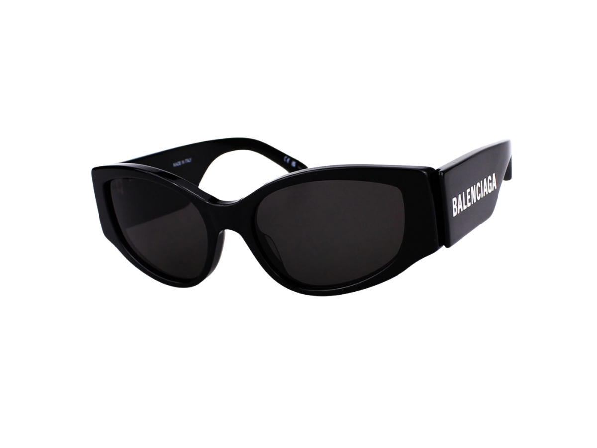 Balenciaga Balenciaga BB0258S-001-58 Sunglasses In Black Acetate Frame-Logo With Grey Lenses