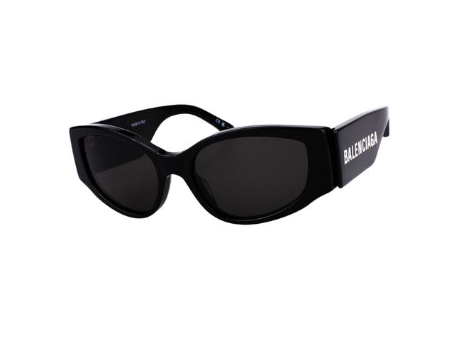 Balenciaga Balenciaga BB0258S-001-58 Sunglasses In Black Acetate Frame-Logo With Grey Lenses - view 1