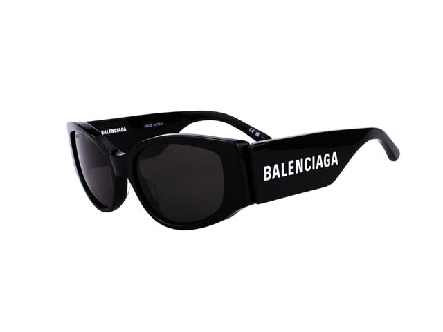 Balenciaga Balenciaga BB0258S-001-58 Sunglasses In Black Acetate Frame-Logo With Grey Lenses - view 4