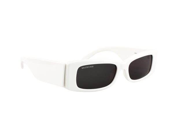 Balenciaga Balenciaga BB0260S-003-56 Sunglasses In White Acetate Frame-Logo With Grey Lenses - view 3